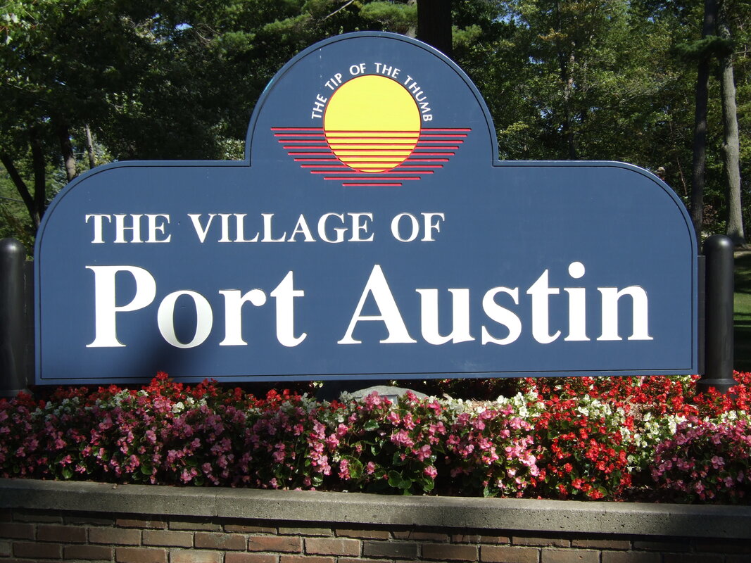 Welcome to Port Austin sign